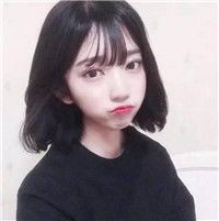 小清新个性齐肩短发女生头像一帘红雨桃花谢