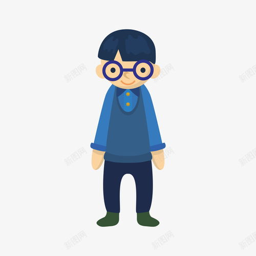 手绘卡通人物戴眼镜男学生免抠png设计图片免费下载页面网页平面电商创意素材手抄报素材