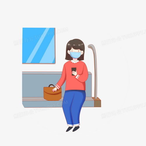 复工之乘坐地铁上班戴口罩和他人保持距离png图片素材免费下载psd格式30003000像素熊猫办公