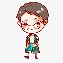 手绘花裤衩男孩插画图片素材其他格式下载动漫人物大全