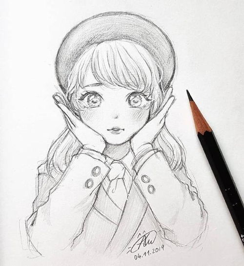 卡通少女线稿,拿去参考吧