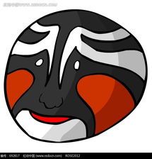 红色脸颊黑色鼻子胡子和眼睛的脸谱图片