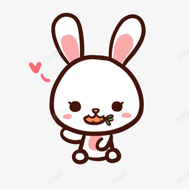 卡通兔子吃萝卜兔子吃月饼素材
