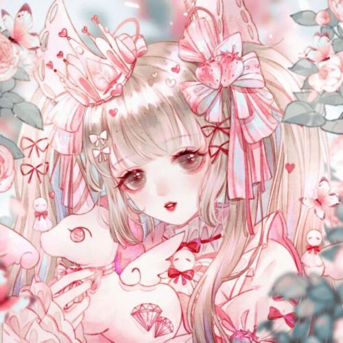 戴着王冠的绝美动漫女生头像