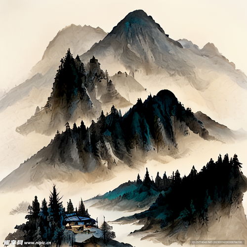 国风山水画设计图