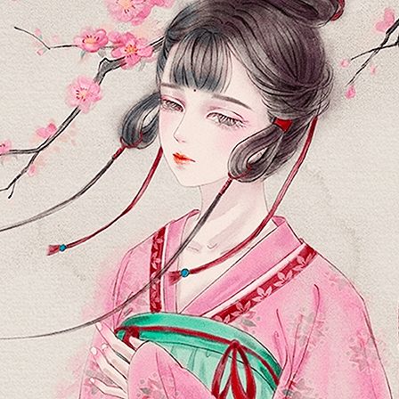 意境古风漫画女生头像芙蓉不及美人妆水殿风来珠翠香