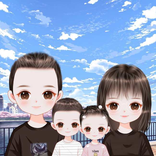 美满家庭头像,一家三口四口头像,温馨甜蜜