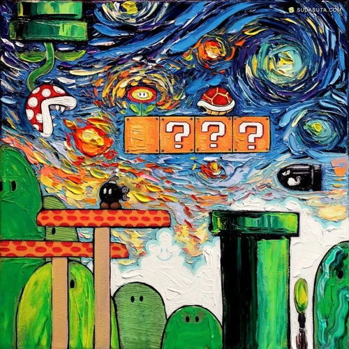 把卡通人物统统塞进梵高的星空,却毫无违和感