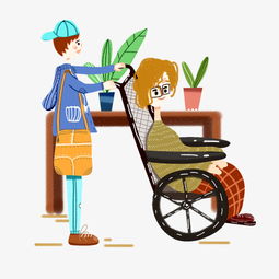 推着坐在轮椅上的奶奶出行图片素材其他格式下载动漫人物大全