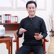 a14p35新款春季老人毛衣中老年男装毛线衫爸爸秋冬装中年打底衫男