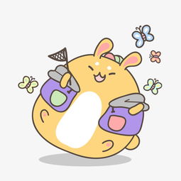 开心兔子图片卡通头像抓兔子