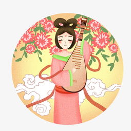复古小清新唯美古风琵琶女子图片素材其他格式下载动漫人物大全