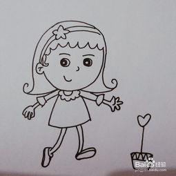 简笔画62卡通可爱女孩