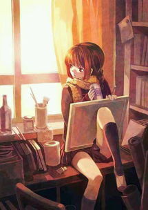 我想画一幅漫画,内容是一个女生坐在窗台上露出侧面那种,能给一些类似的动漫图参考一下么
