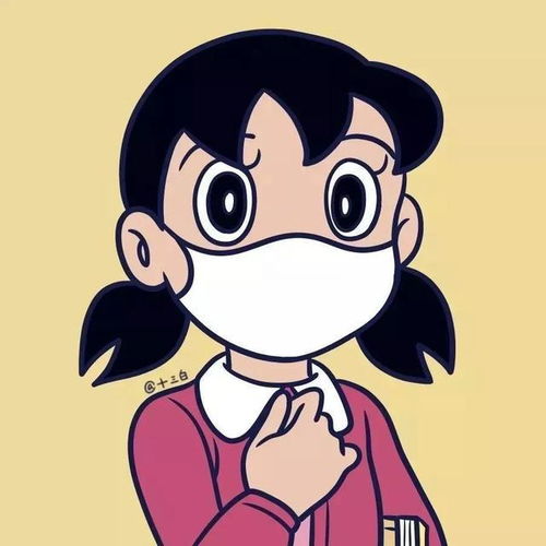 戴口罩女生卡通头像动漫