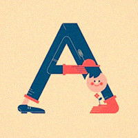 创意abcd卡通文字图片