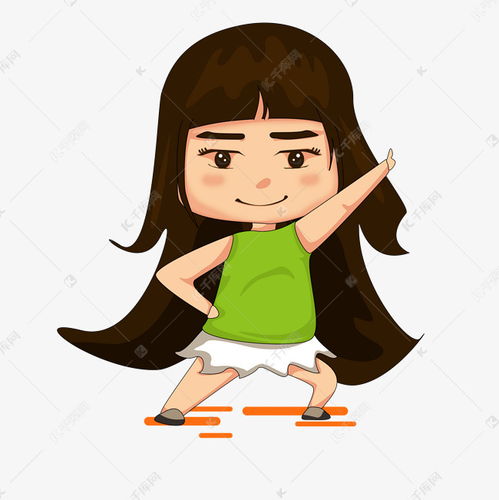 卡通可爱大眼睛长发女汉子素材图片免费下载千库网