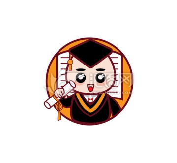 卡通小博士logo吉祥物