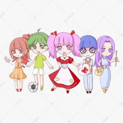 可爱手绘多才多艺男生女生节日吉祥物卡通素材图片免费下载千库网