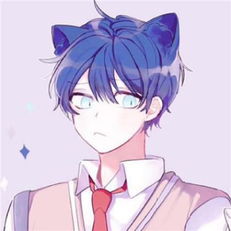 卡通情侣头像猫短发