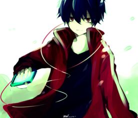 动漫男生的图片现代,要黑发,纤细身材