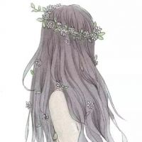 简约卡通头像女生背影女生
