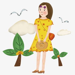 简约清新处暑夏天户外女孩旅行插画图片素材其他格式下载动漫人物大全