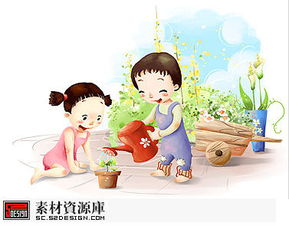 手机头像卡通女孩母女俩