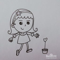 简笔画62卡通可爱女孩