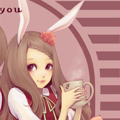 红色头像女生卡通动漫情侣