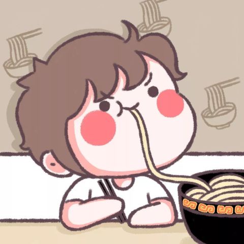 小兔子吃面情侣头像