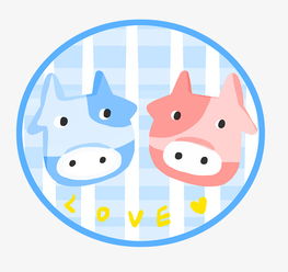 卡通手绘奶牛情侣插画图片素材其他格式下载动漫人物大全