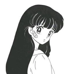 女微信头像图卡通黑白