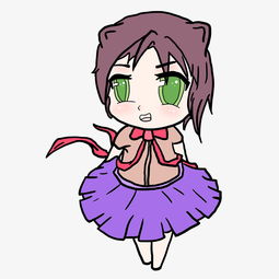 原创手绘q版跳舞的女孩png格式图片素材其他格式下载动漫人物大全