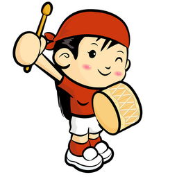 卡通开心女生打鼓14894802装饰图案