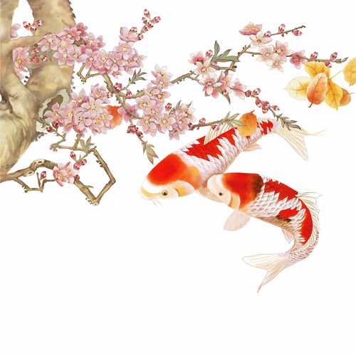 中国风古典复古水墨手绘墨迹鲤鱼锦鲤金鱼鱼类png免抠透明ps素材鲤鱼素材