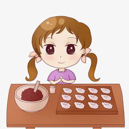 冬至包饺子女孩人物插画图片素材其他格式下载动漫人物大全