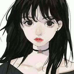 黑白卡通头像女生短发梅津泰臣