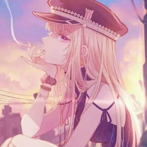 二次元动漫卡通女生头像月亮在等星星的晚安,而我在等你的好梦