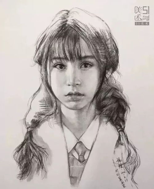 男女青年素描头像怎么精细画附步骤图