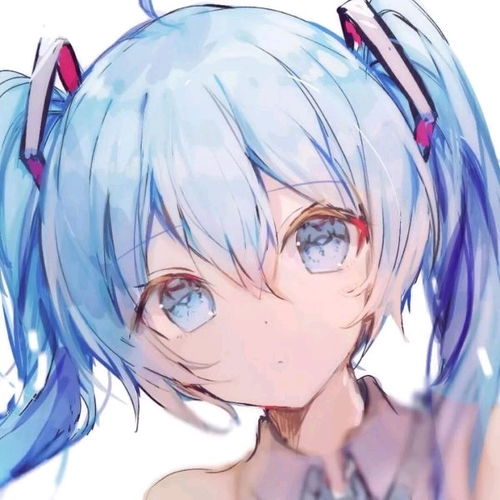 蓝色动漫女生头像上