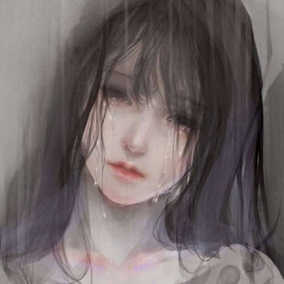 悲伤哭泣女生动漫头像
