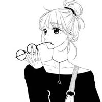 手绘头像黑白简约女生简单头像女生手绘黑白