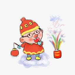 手绘众古风复古过新年迎新春年画系列6放烟花图片素材其他格式下载动漫人物大全