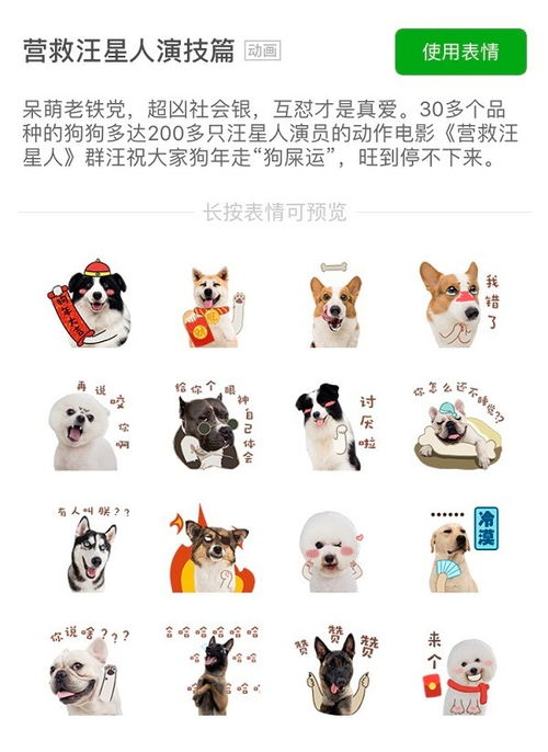 营救汪星人微信表情包上线演技狗的日常萌态十足
