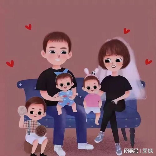 亲子情侣头像三人卡通情侣头像