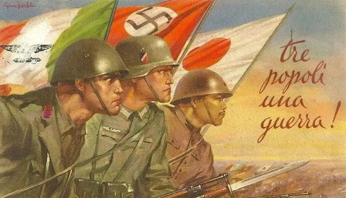 二战中意大利搞笑宣传画实战中屡战屡败,海报里重拳出击