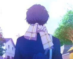 二次元动漫插图男头背影