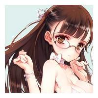 求女生卡通头像戴着红色眼镜还勾着两个手指