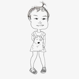 夏日黑白小女孩免抠图片素材其他格式下载动漫人物大全